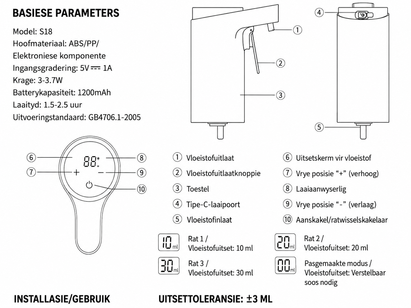 Skink 'n Ding Outomatiese Drank Dispenser - Wit